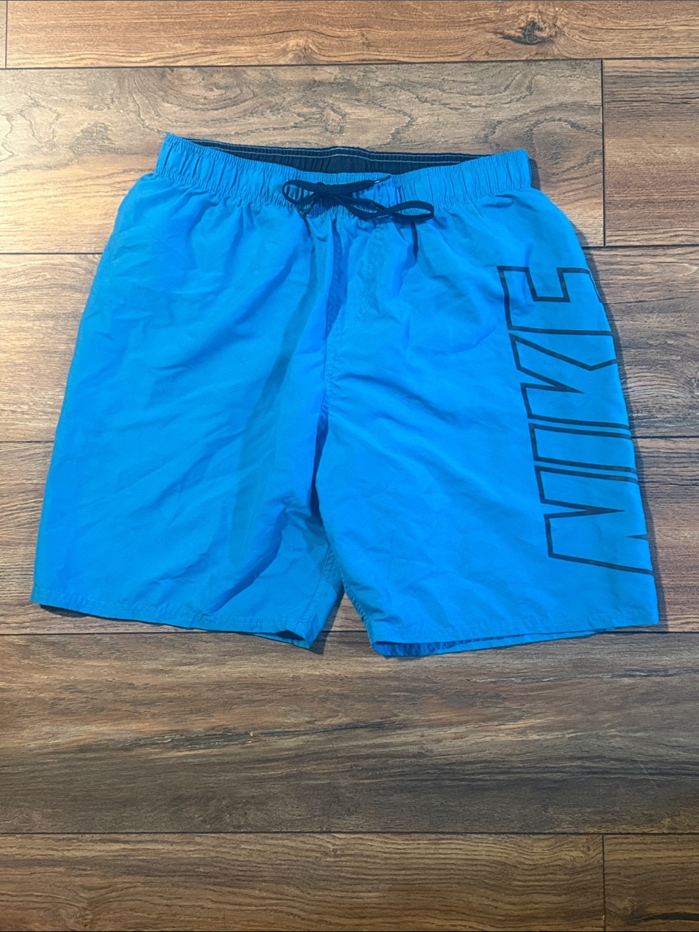 Blue Swim Shorts with Side Graphic